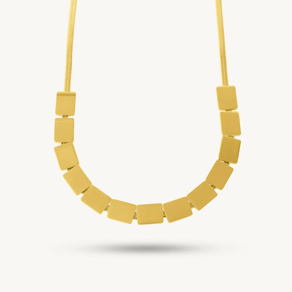 Geometric Block Necklace