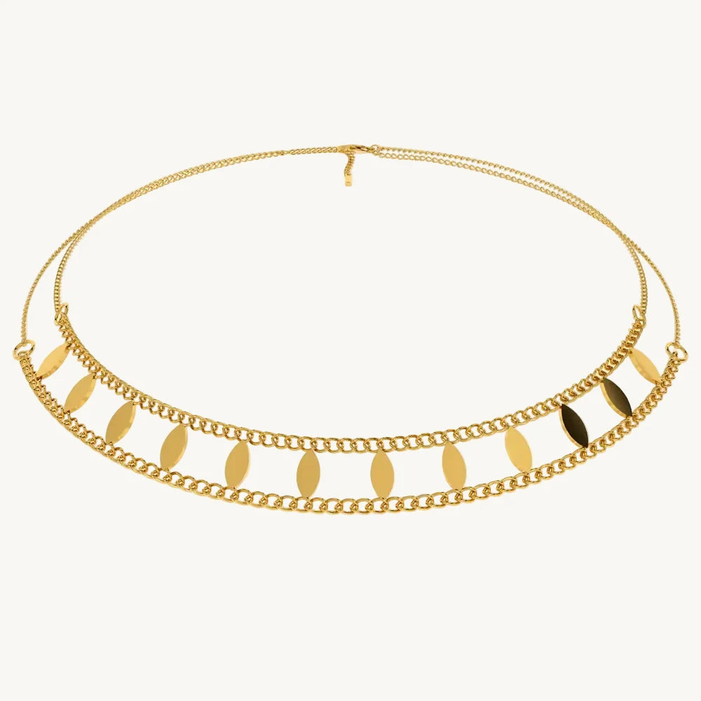 Leaf Disc Chain Necklace