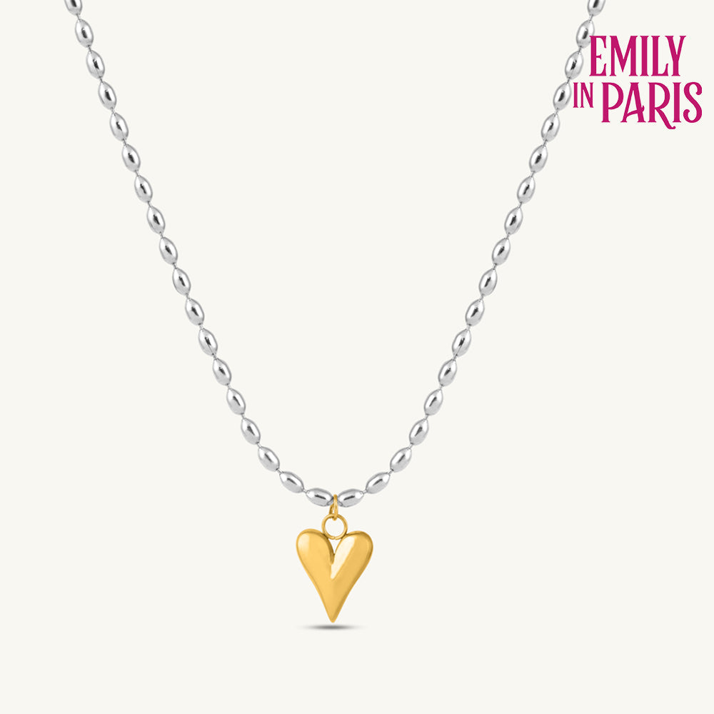 Dual-Tone Heart Glow Pendant Necklace