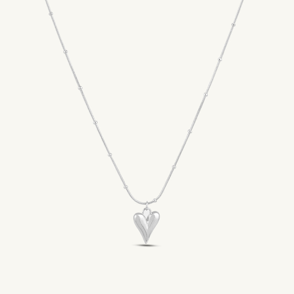 Sleek Heart Beam Pendant Necklace