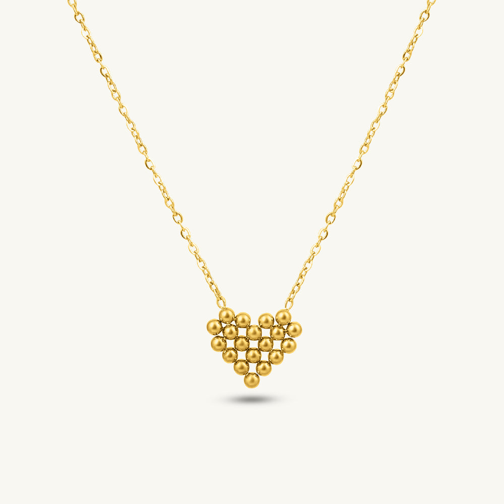 Golden Cluster Heart Necklace