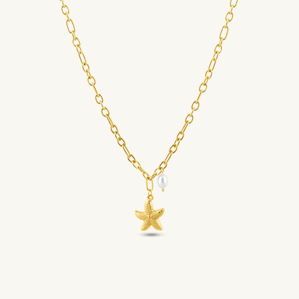 Ocean Pearl Starfish Pendant Necklace