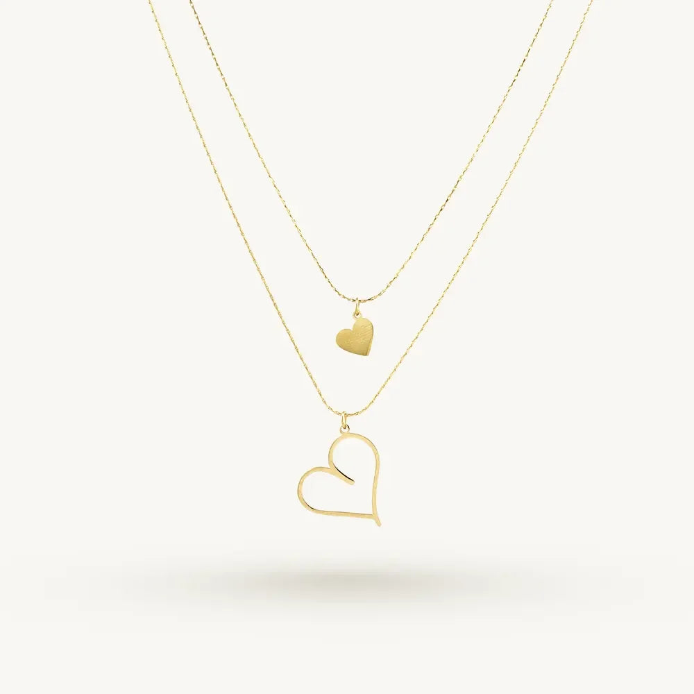 Dual Heart Layer Necklace