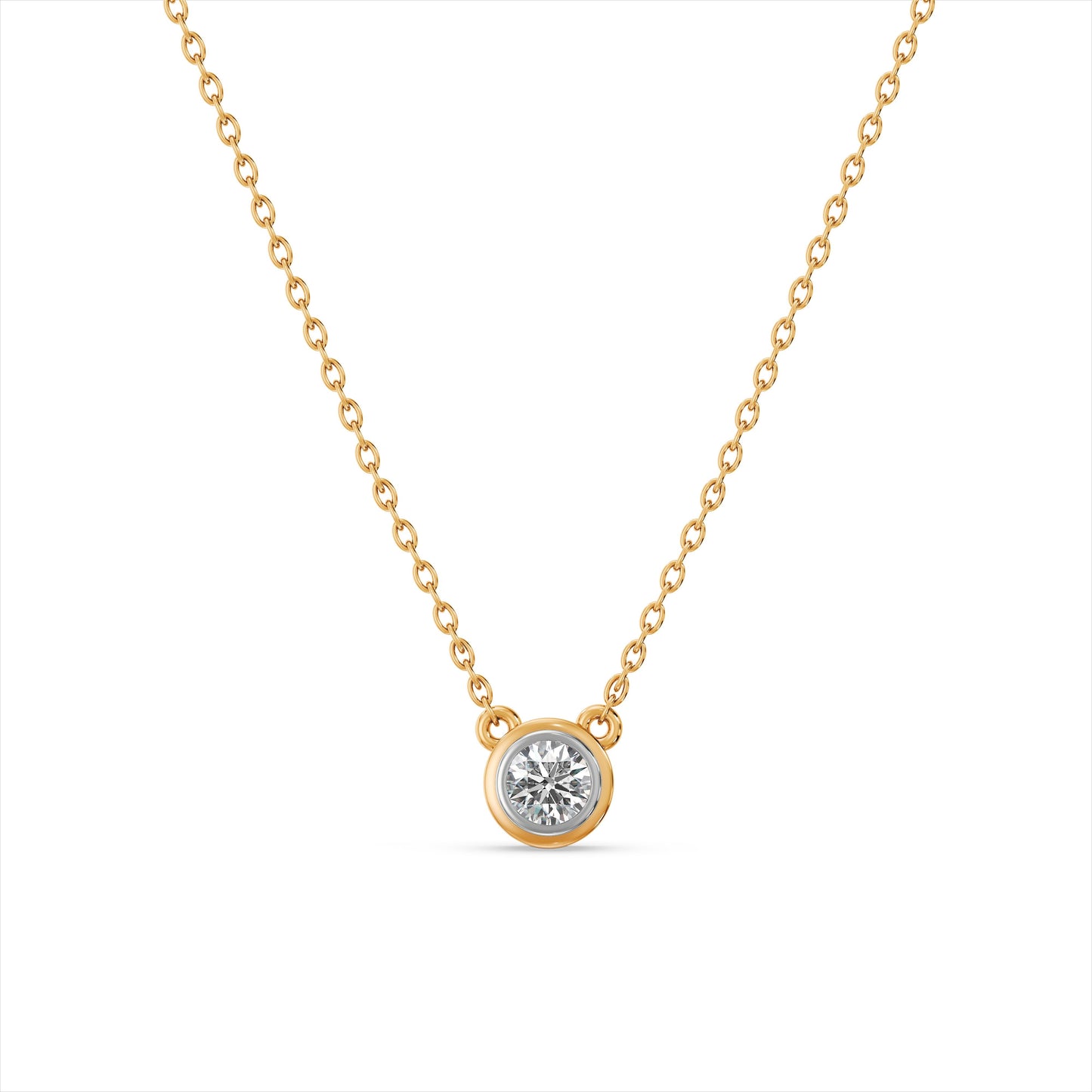 Single Solitaire 9KT Gold Laboratory Grown Diamond Necklace
