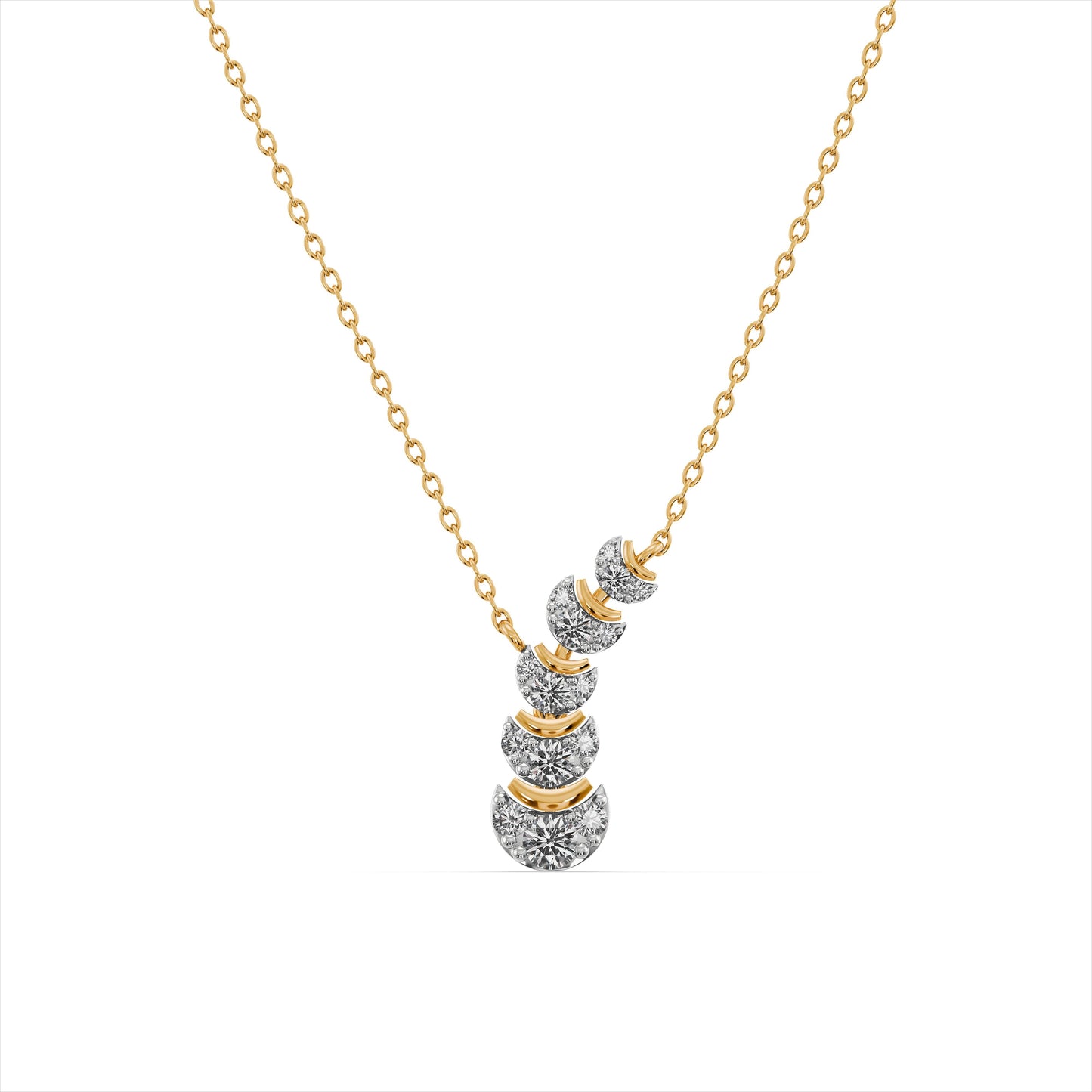 Aurelle Linked 9KT Gold Laboratory Grown Diamond Lariat Necklace