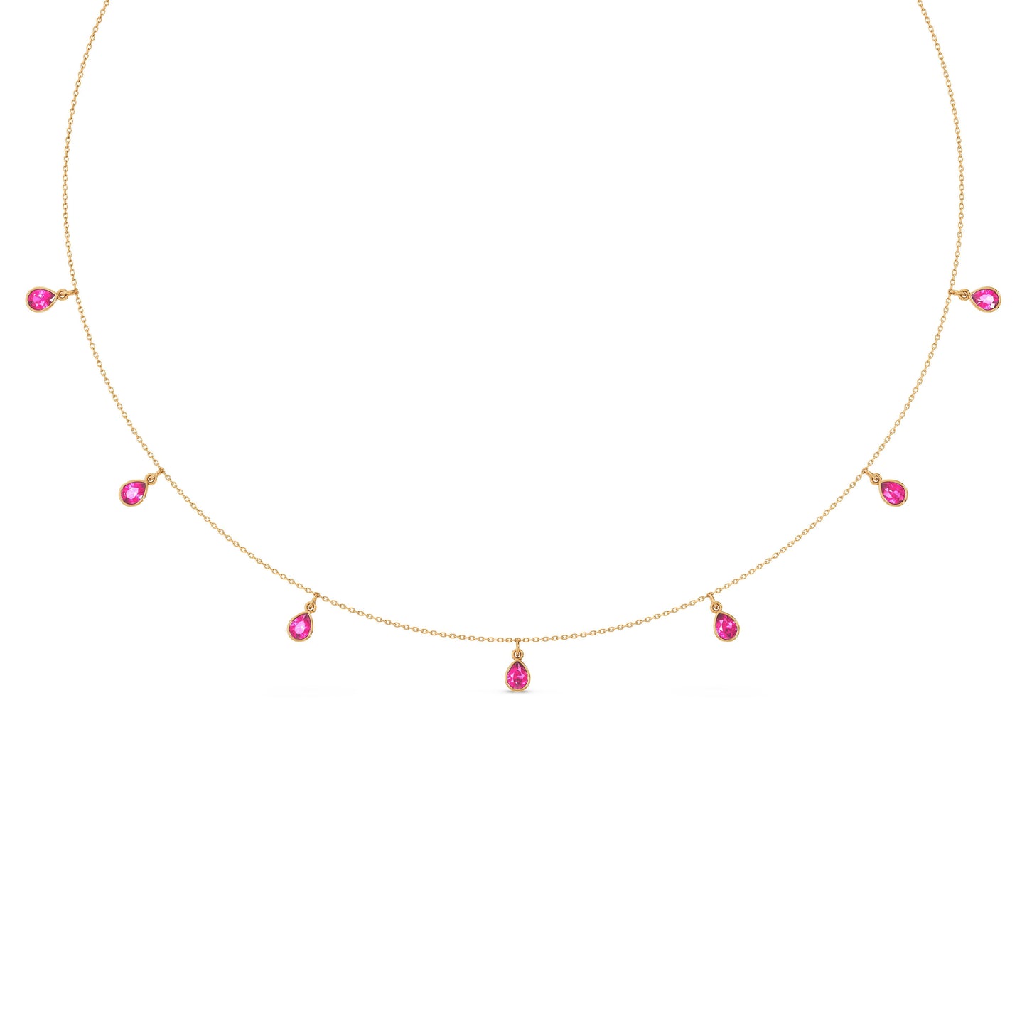 Rubellite 9KT Gold Necklace