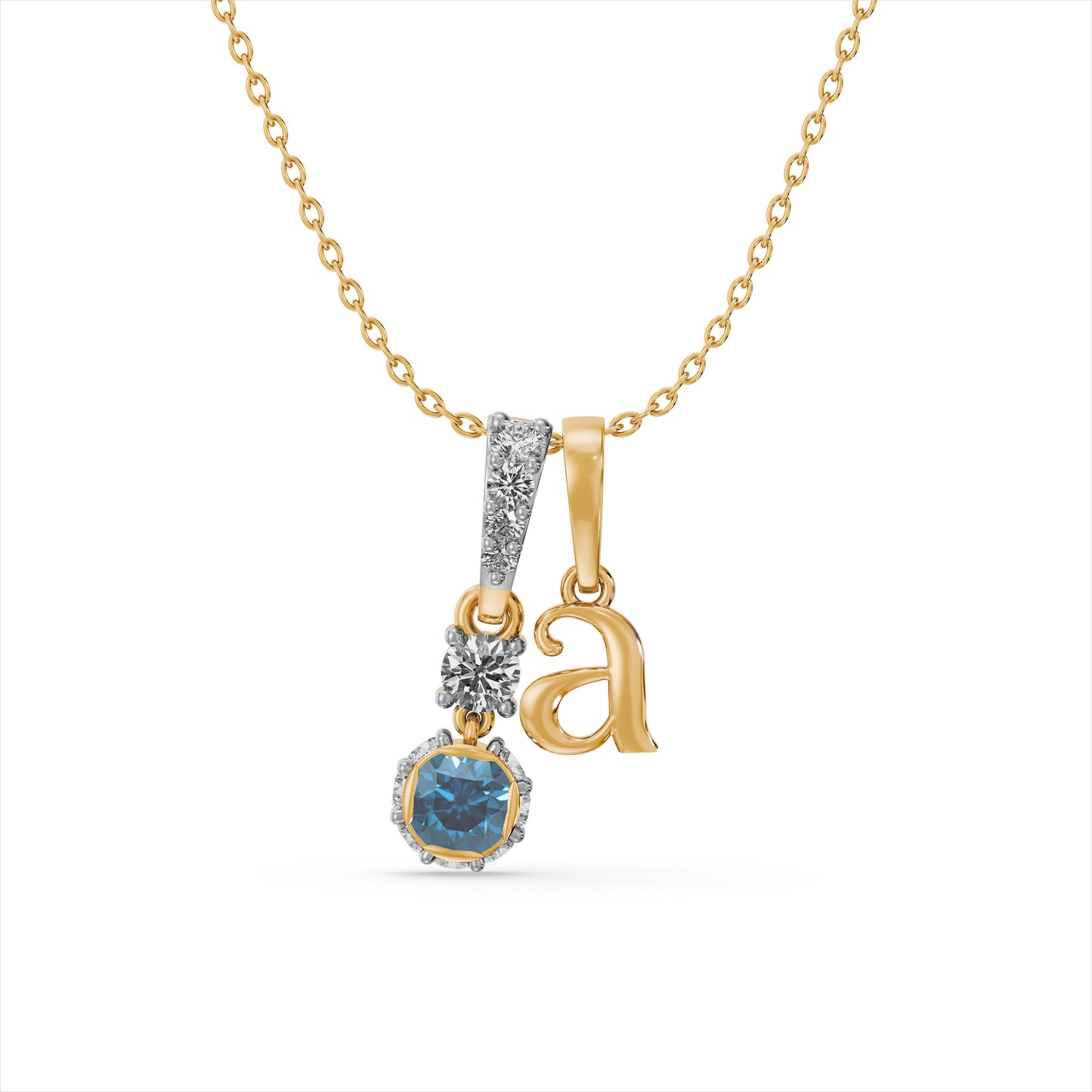 Delicate Initial 9KT Gold Laboratory Grown Diamond Necklace