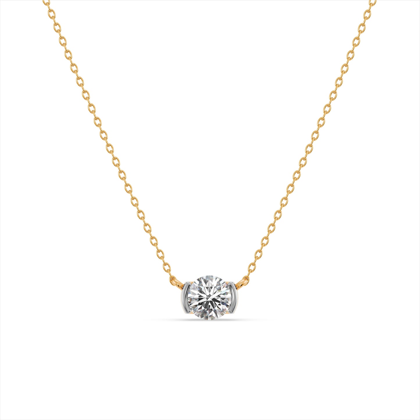 Dazzling 9KT Gold Laboratory Grown Diamond Necklace
