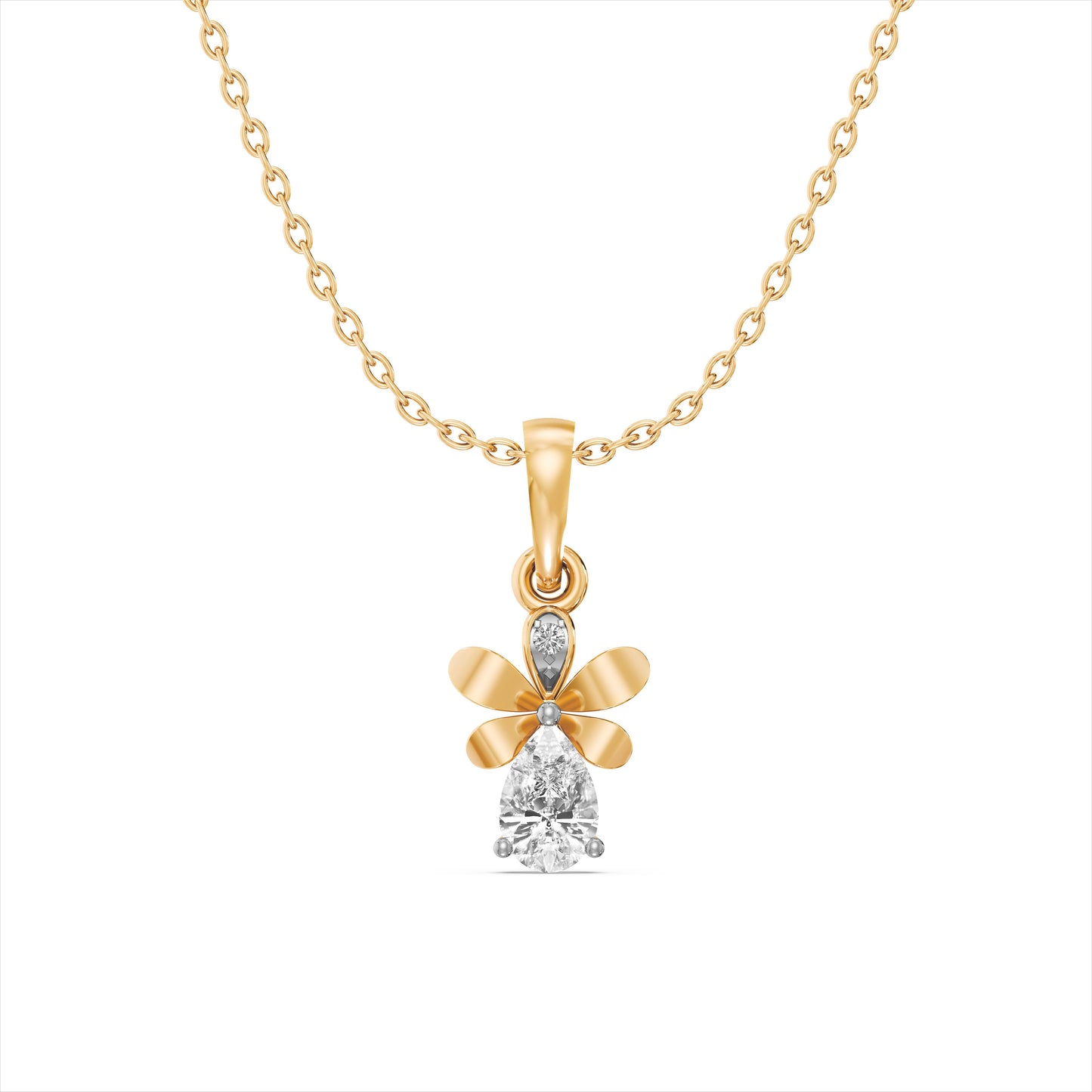 Flora Sparkle 9KT Gold Laboratory Grown Diamond Necklace