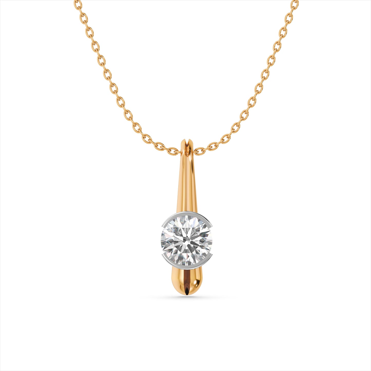 Sleek Loop 9KT Gold Laboratory Grown Diamond Necklace