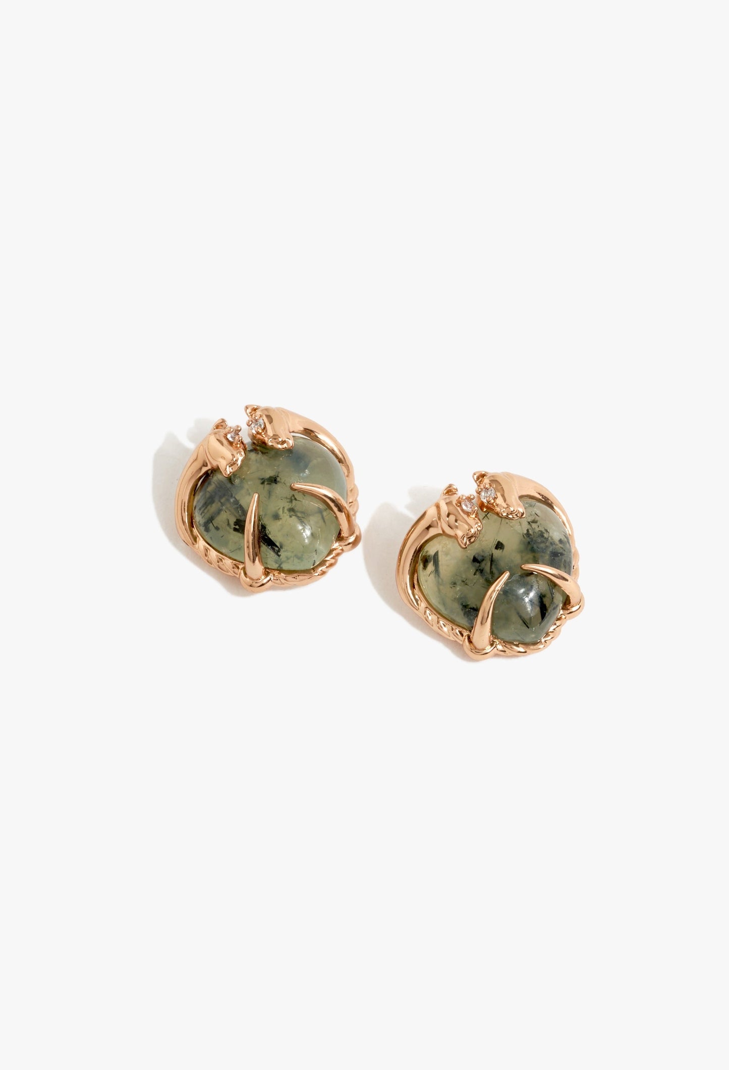 Sacred Union Studs in Prehnite