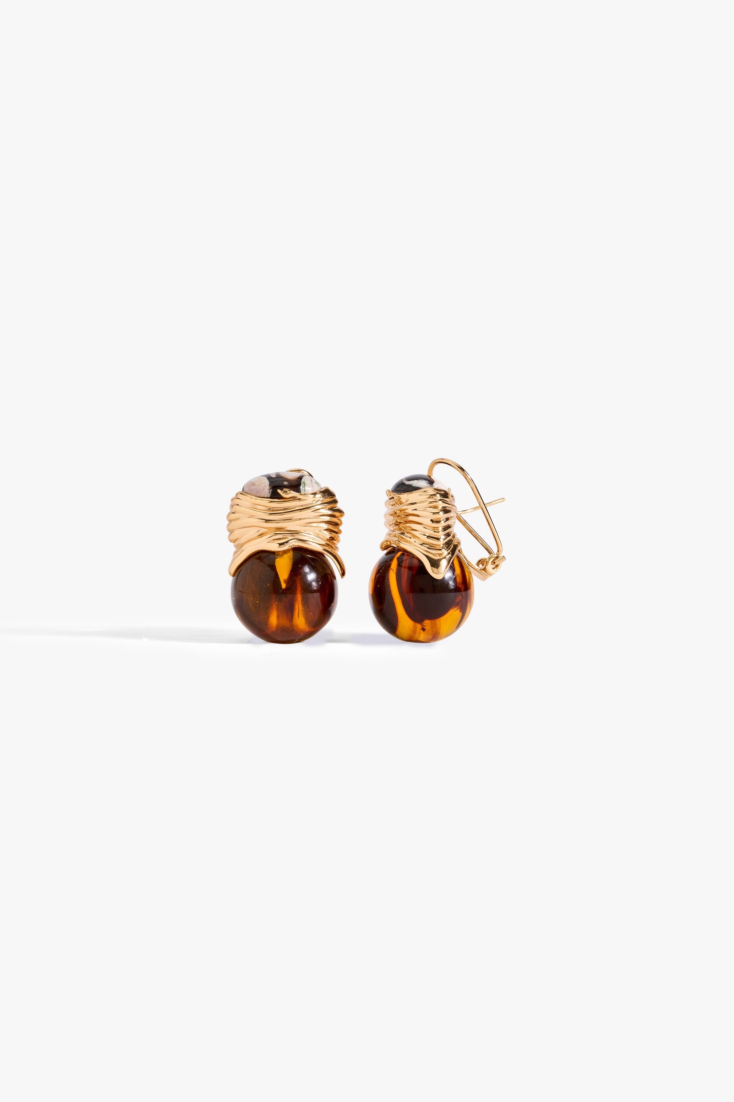 Crimson Coil Stud Earrings