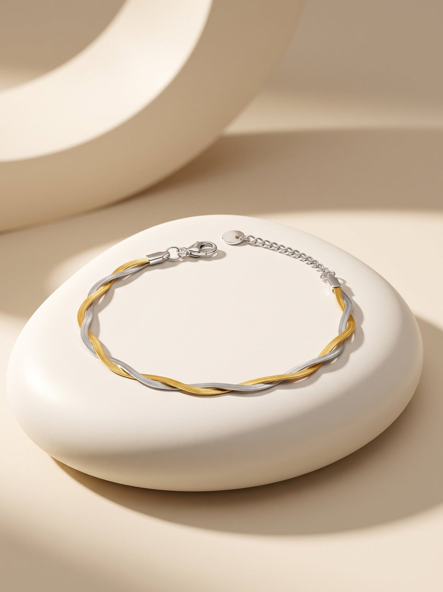 OnnMe by GIVA Duo Twist Dual Tone Bracelet