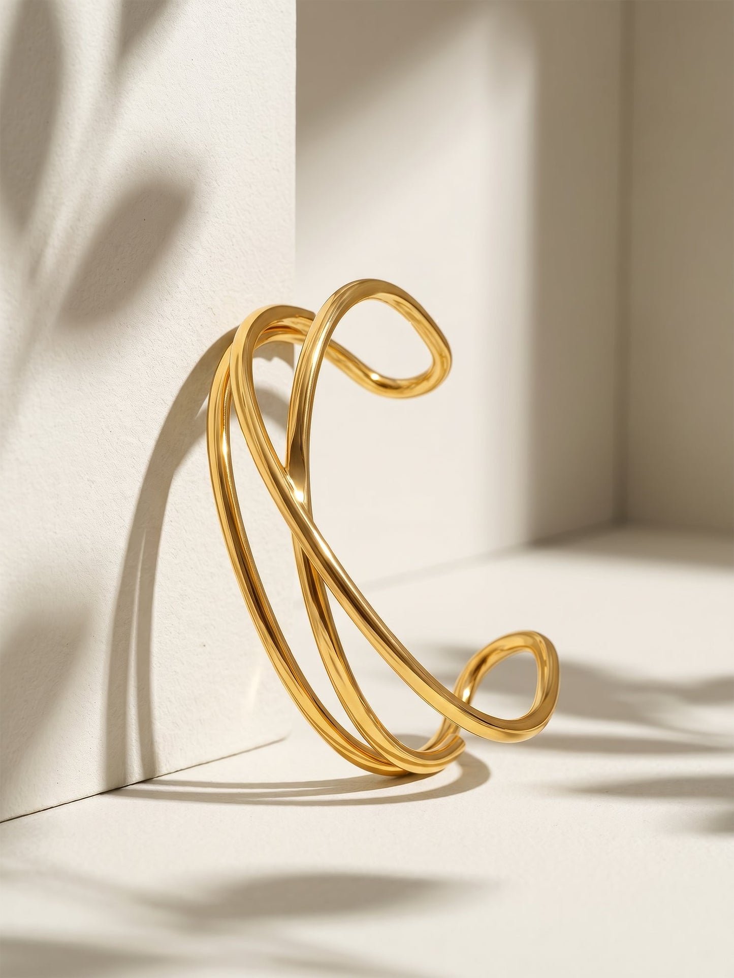 OnnMe by GIVA Crossed Paths Gold Plated Cuff Bracelet