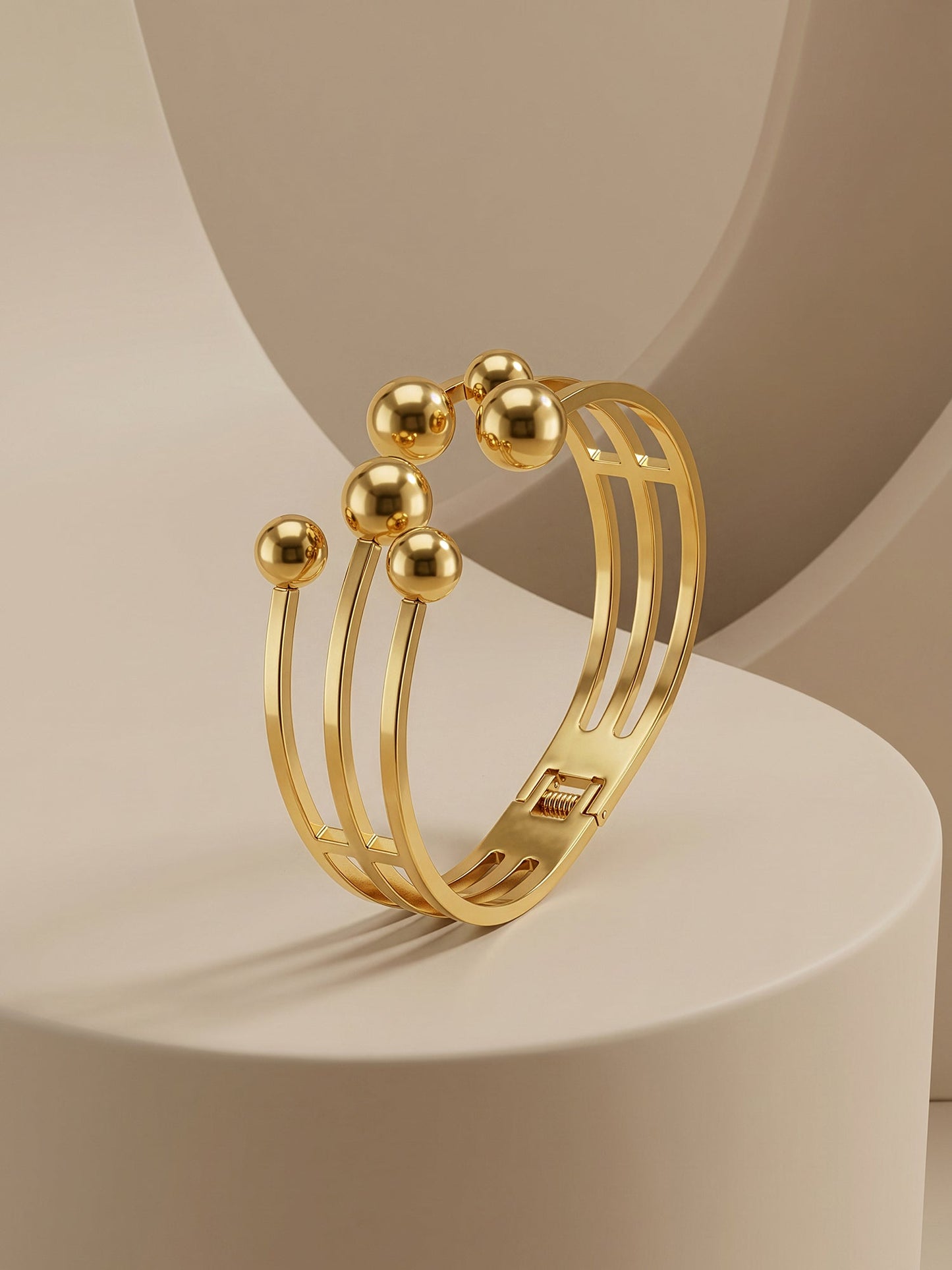 OnnMe by GIVA Chrome Rush Gold Plated Cuff Bracelet