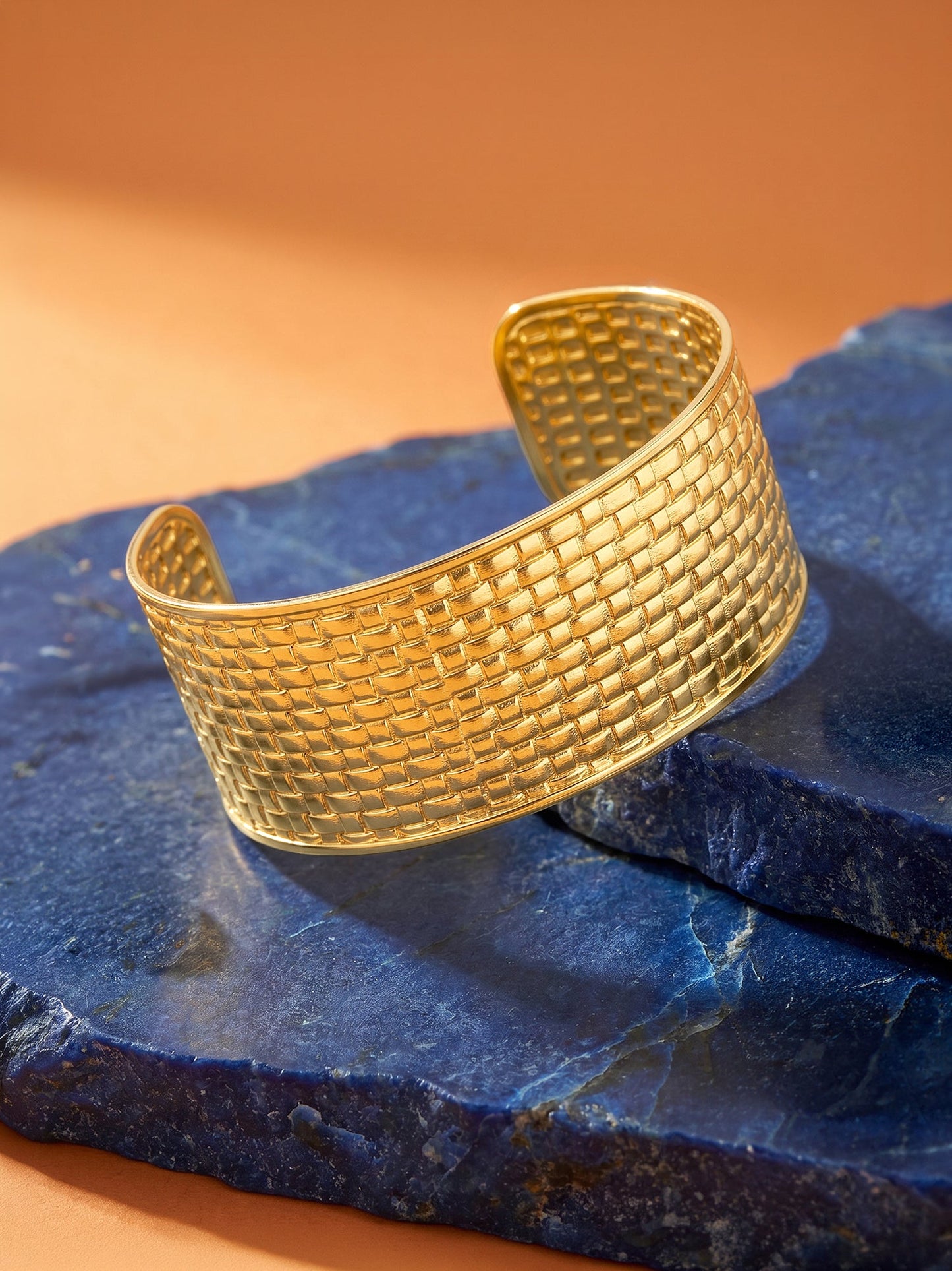 OnnMe by GIVA Grid Game Gold Plated Cuff Bracelet
