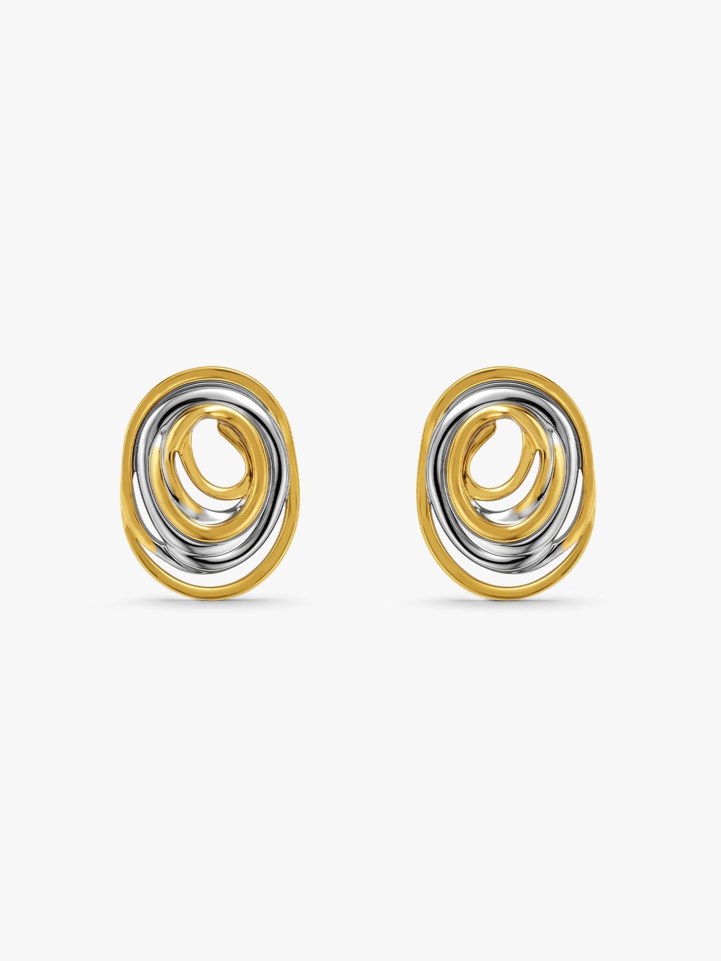 OnnMe by GIVA Loop Stack Energy Dual Tone Stud Earrings
