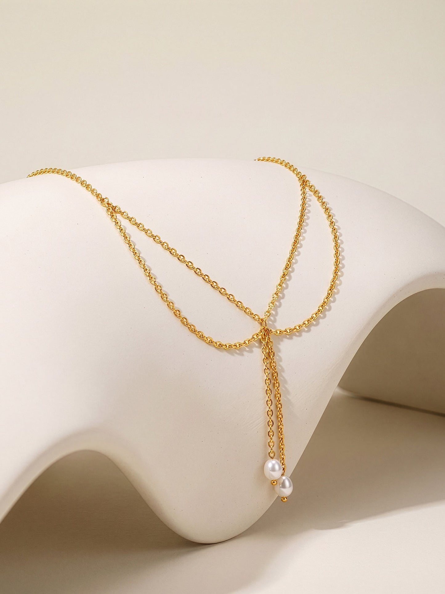 OnnMe by GIVA Pearl Theory Gold Plated Layered Necklace