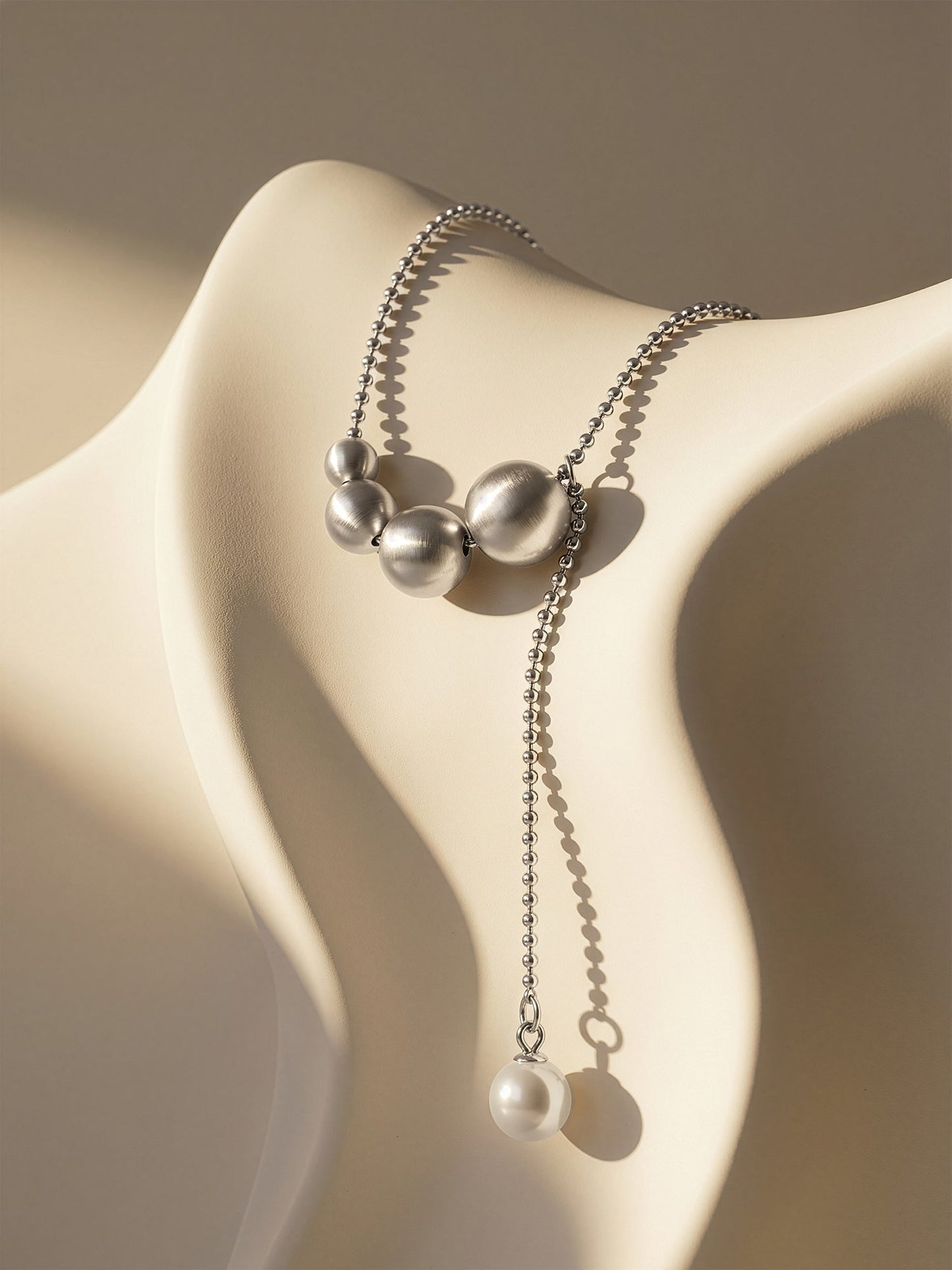 OnnMe by GIVA Chrome Pulse Rhodium Plated Charm Necklace