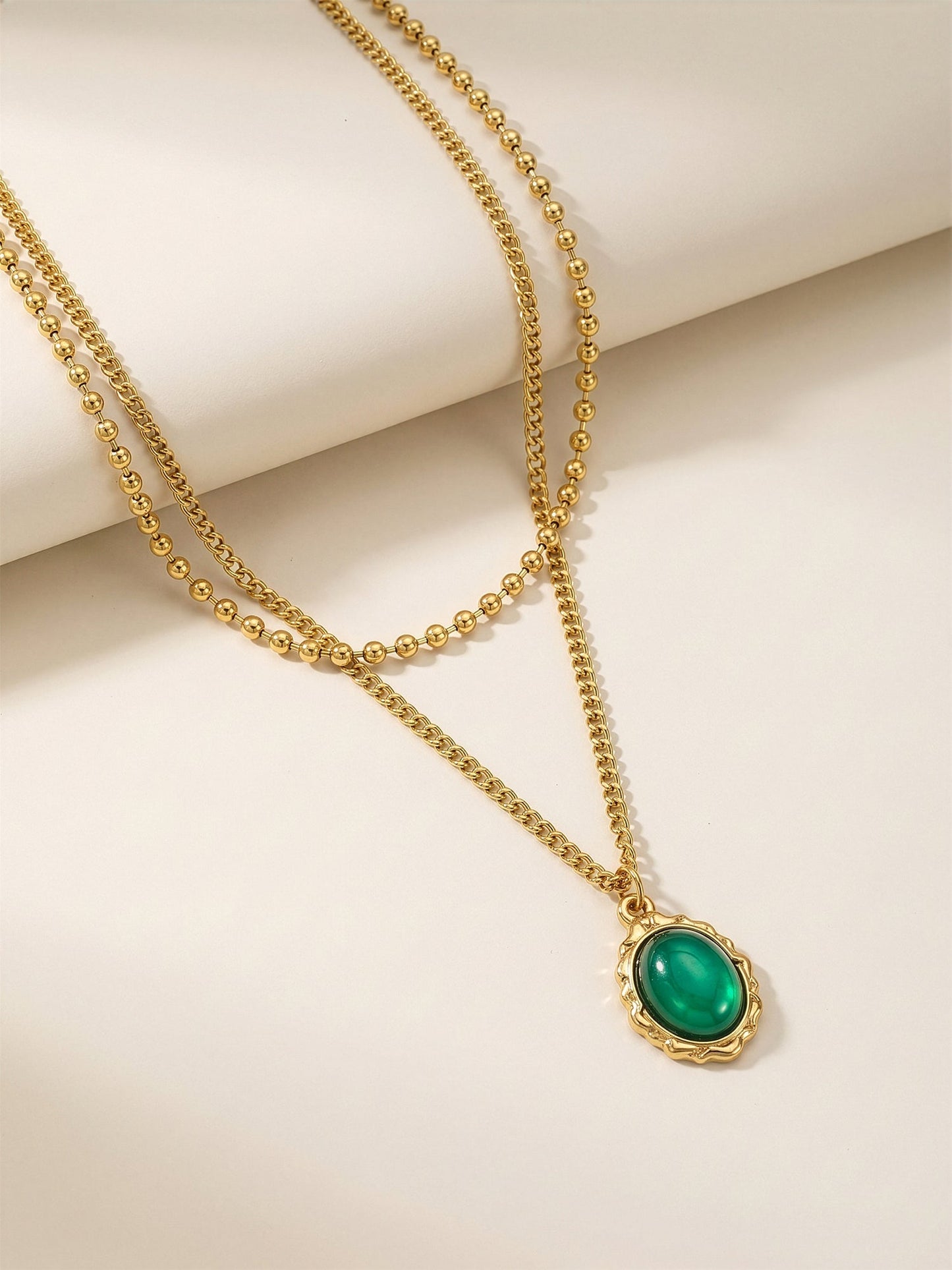 OnnMe by GIVA Green Theory Gold Plated Pendant with Chain