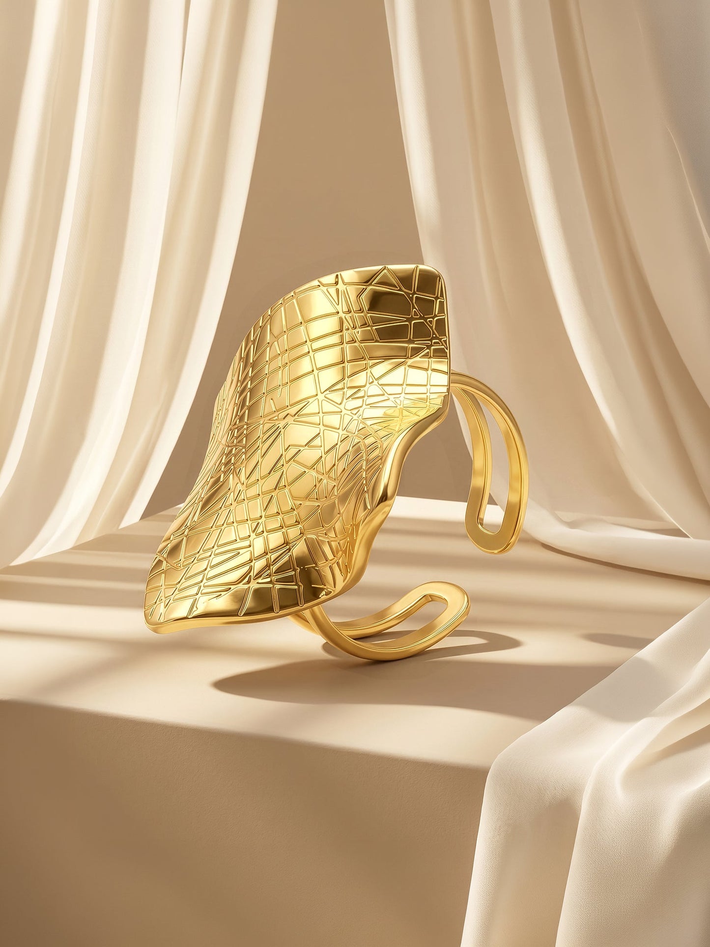 OnnMe by GIVA Edgy Energy Gold Plated Ring (Size 12)
