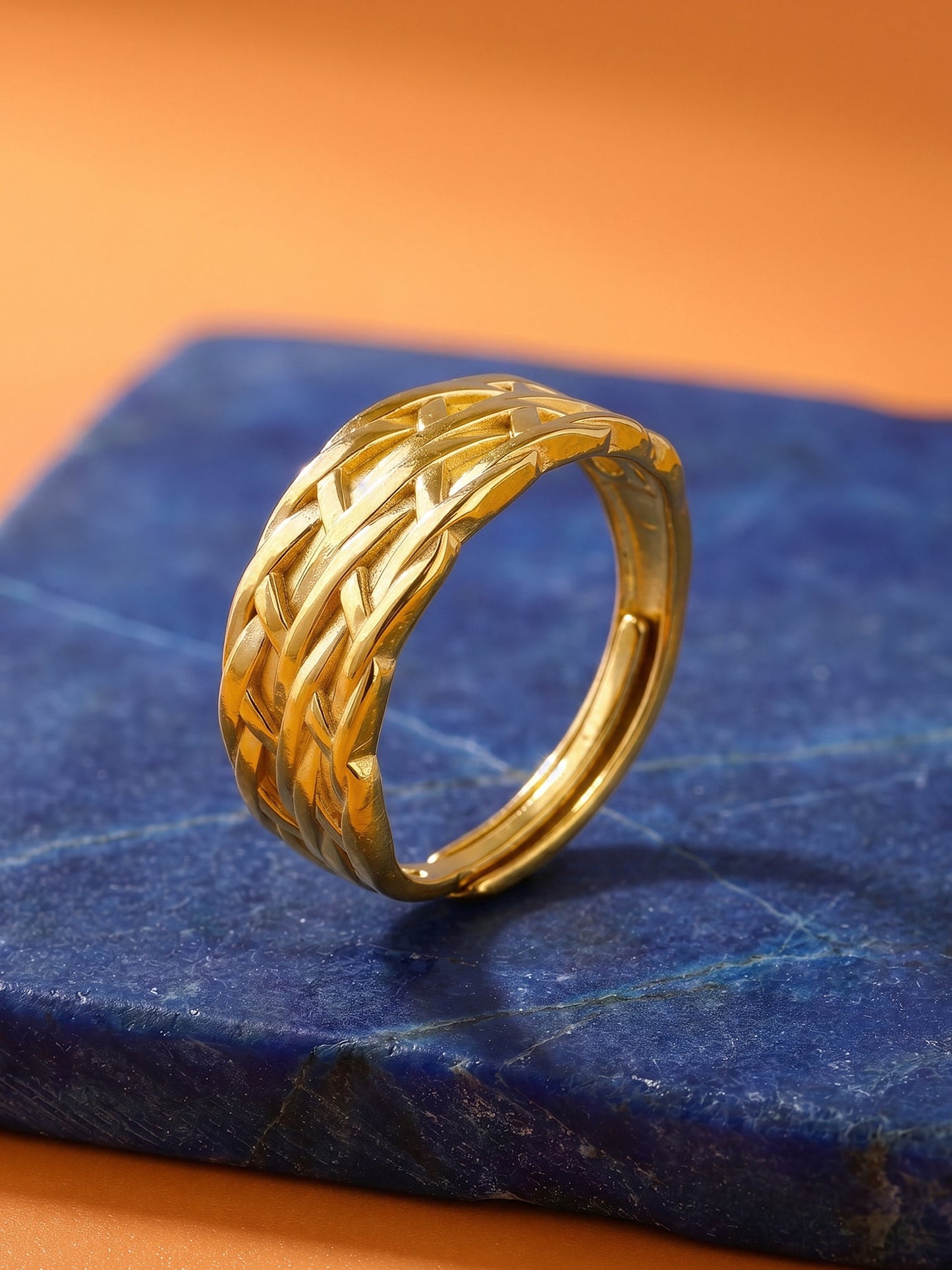 OnnMe by GIVA Brick Babe Gold Plated Ring (Size 14)