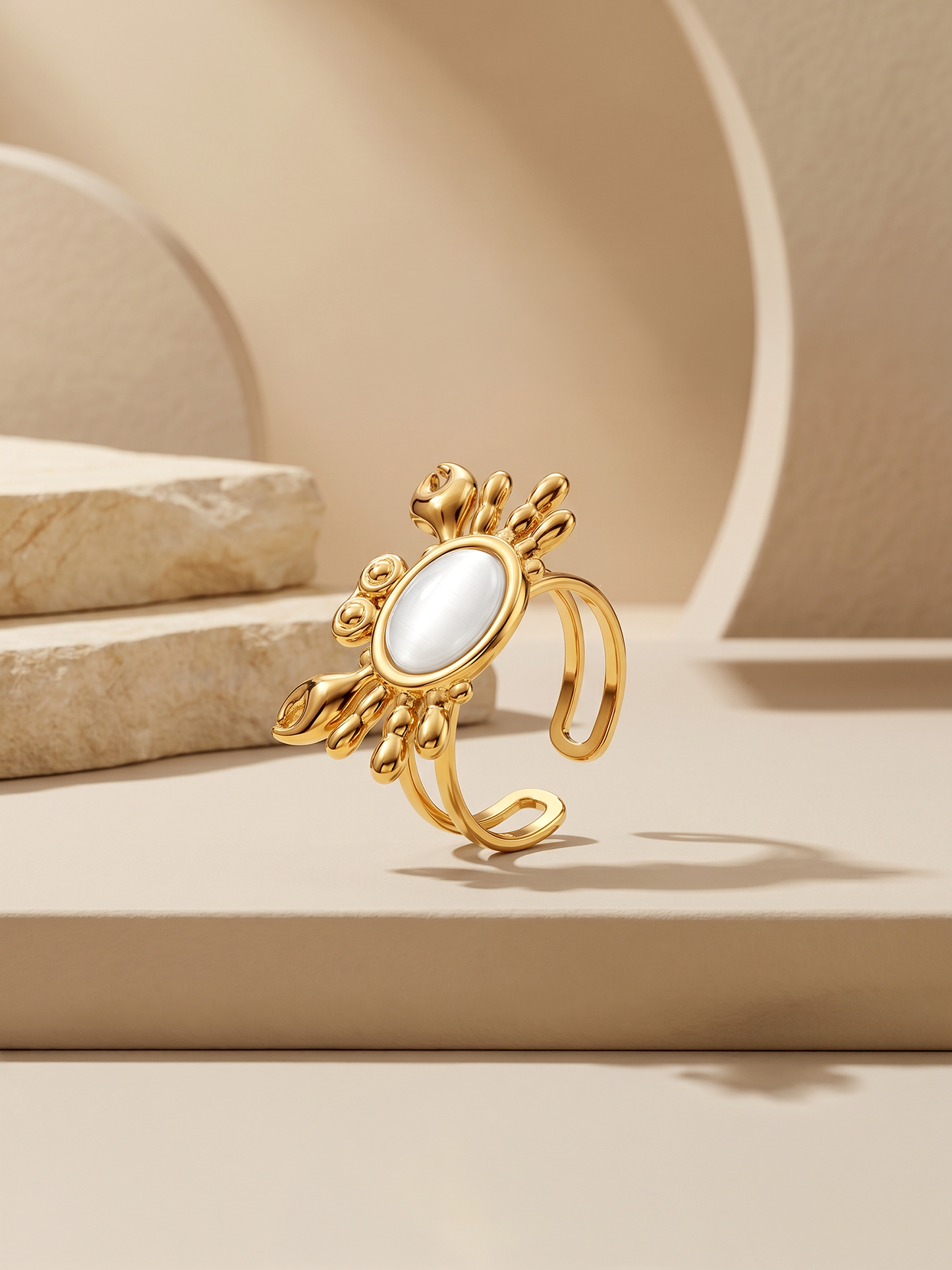 OnnMe by GIVA Orbit Babe Gold Plated Ring (Size 16)