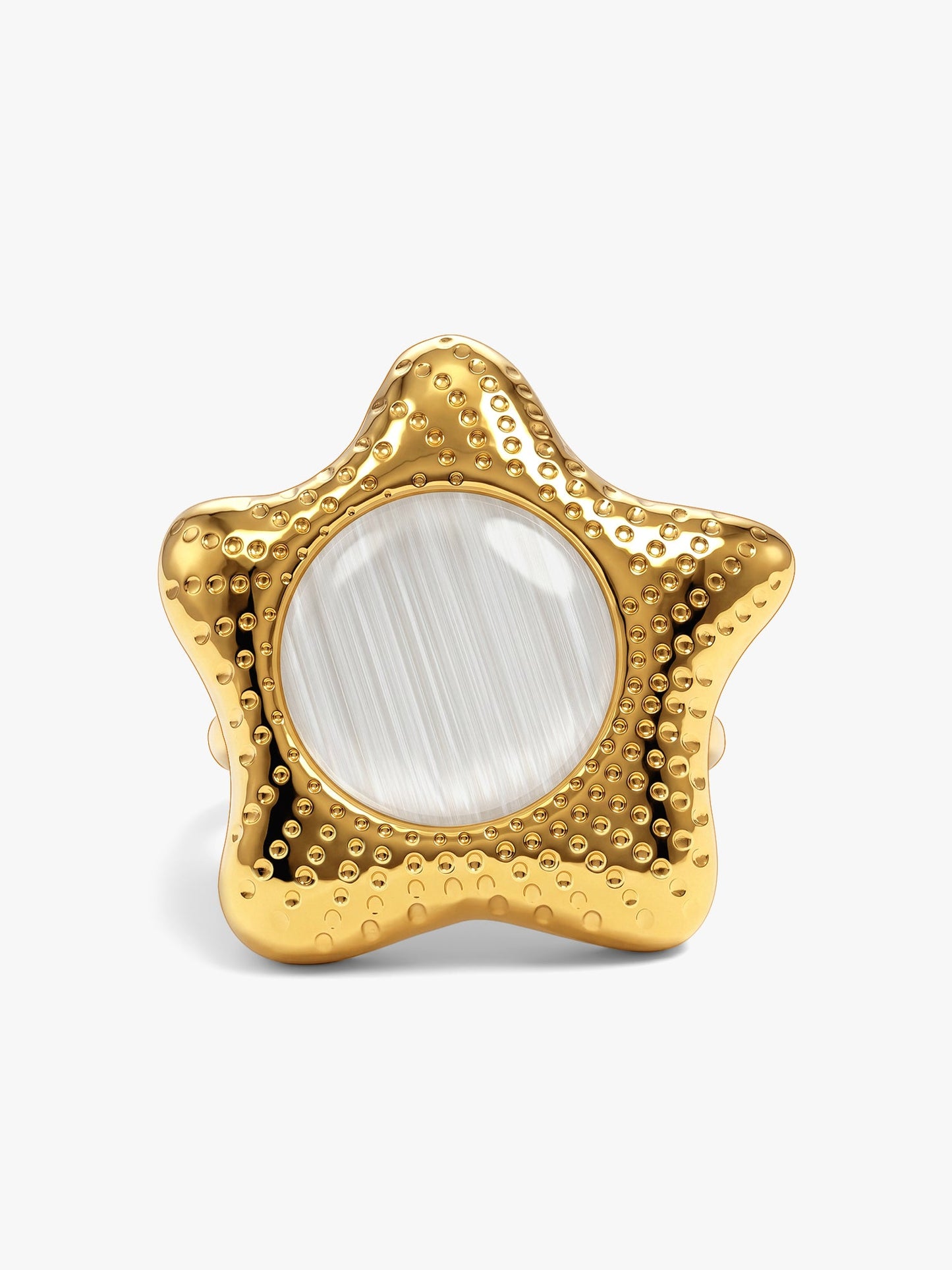 Onnme by GIVA Shell Frame Gold Plated Ring (Size 15)