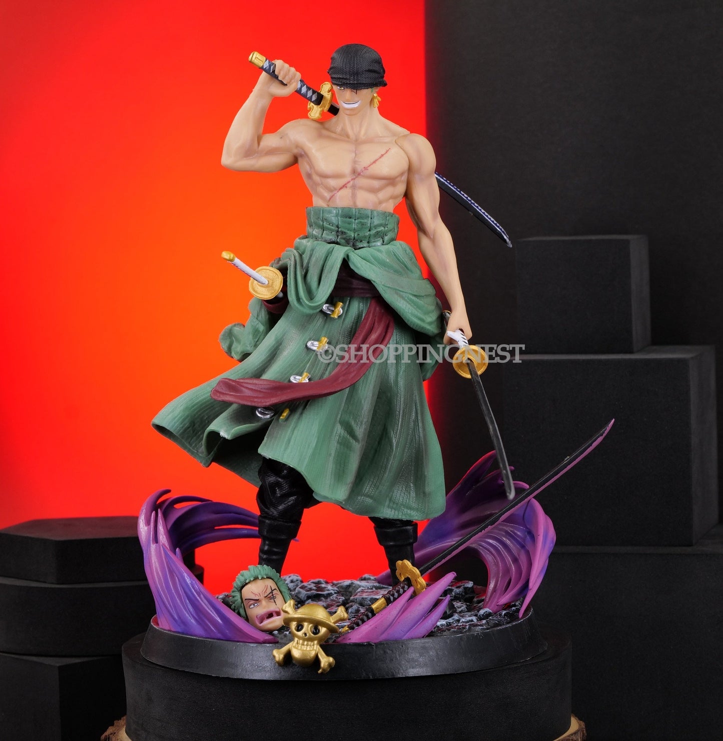 Legendary Roronoa Zoro Action Figure for Kids | Iconic Three Swords Style Double Head Scene | 20 CMS |