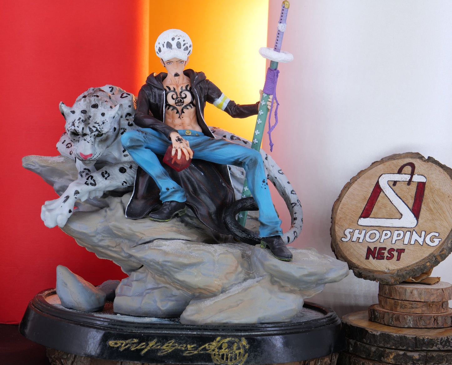 One Piece Trafalgar Law Snow Leopard Scene GK Action Figure (27 cm) |PVC| – Anime Collectible by ShoppingNest
