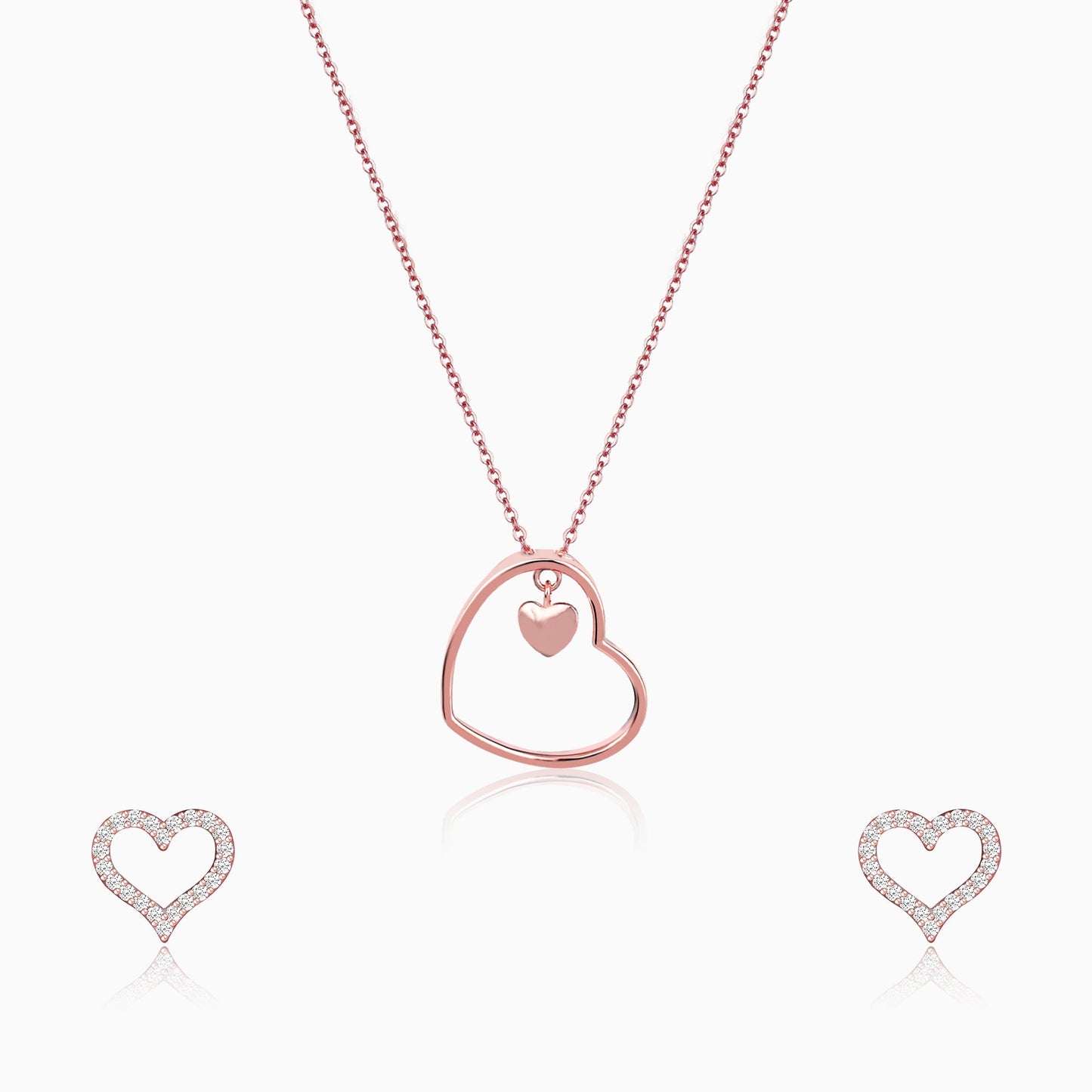 Rose Gold Heart Set