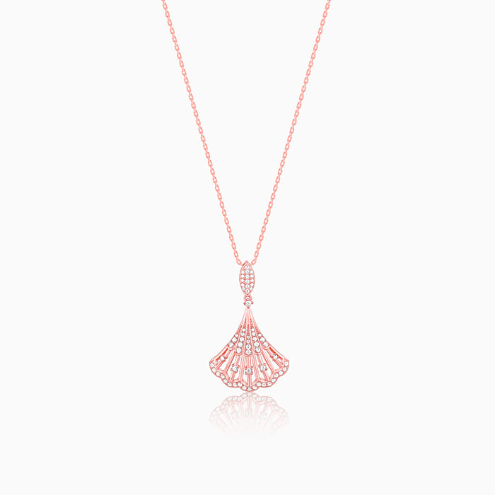 Rose Gold Seashell Pendant With Link Chain