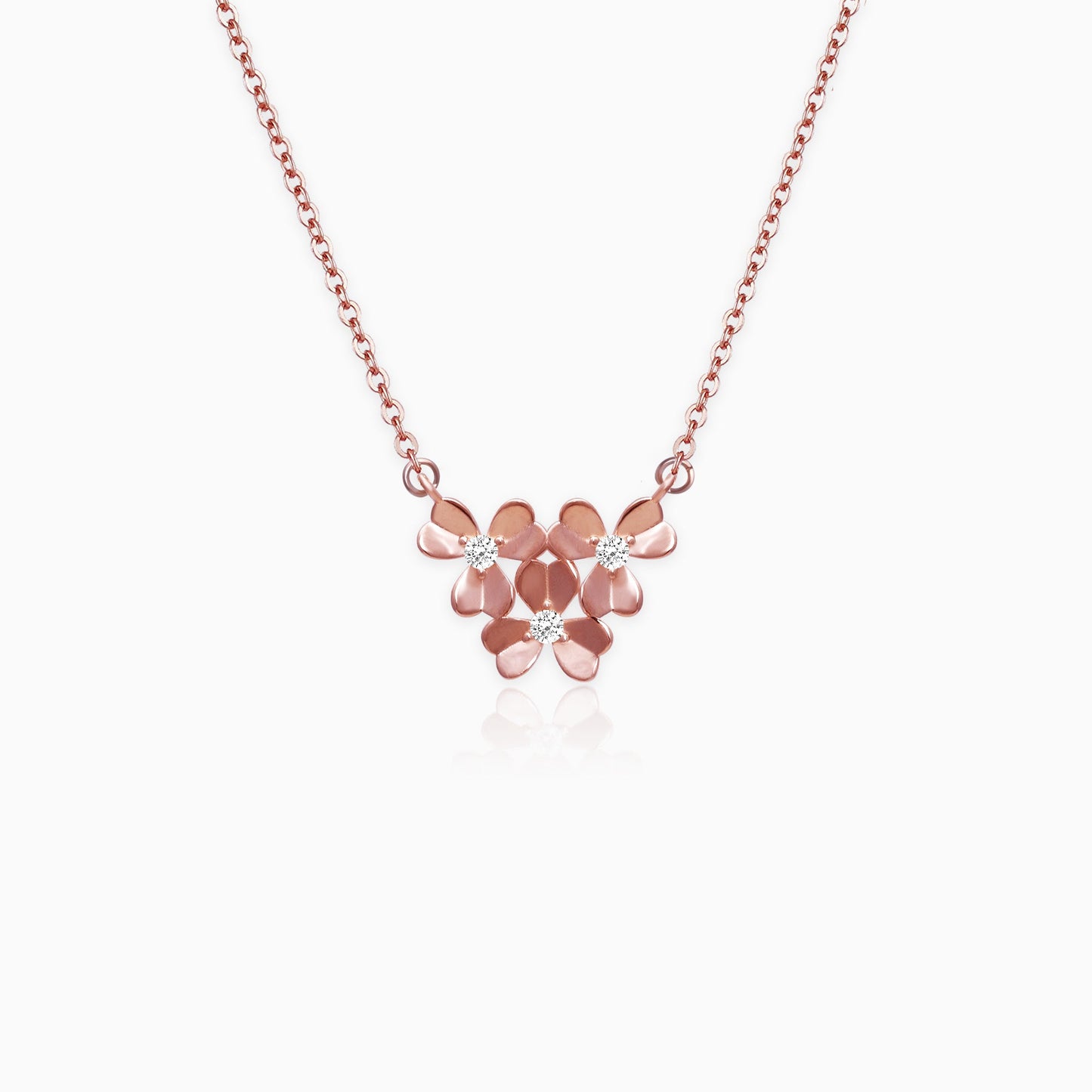 Rose Gold Blooming Flower Necklace
