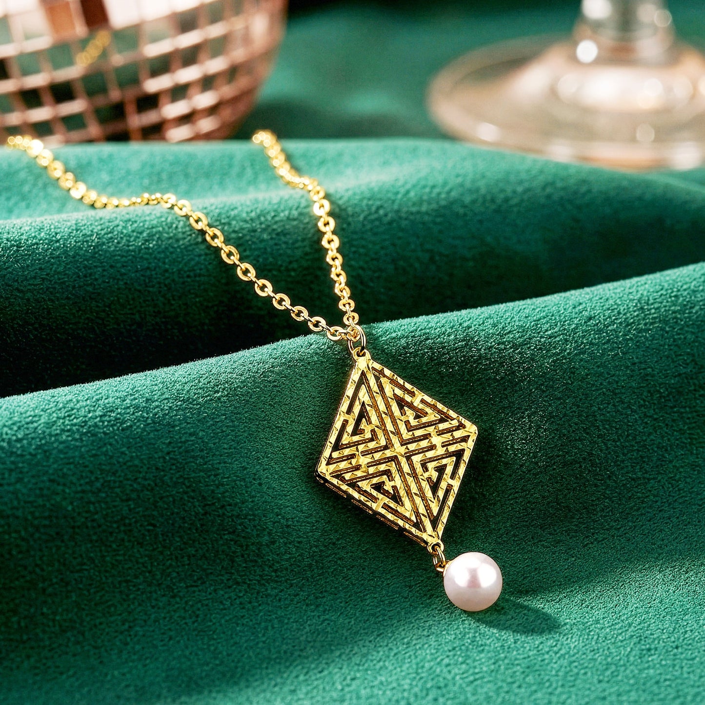 Golden Stay With Me Pendant With Link Chain