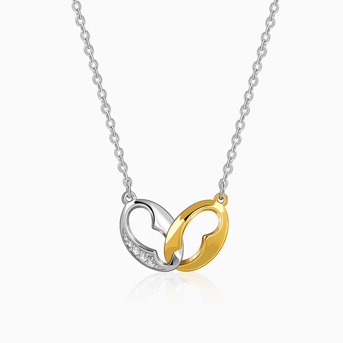 Kriti Sanon Dual Tone Dual Bond Silver Necklace