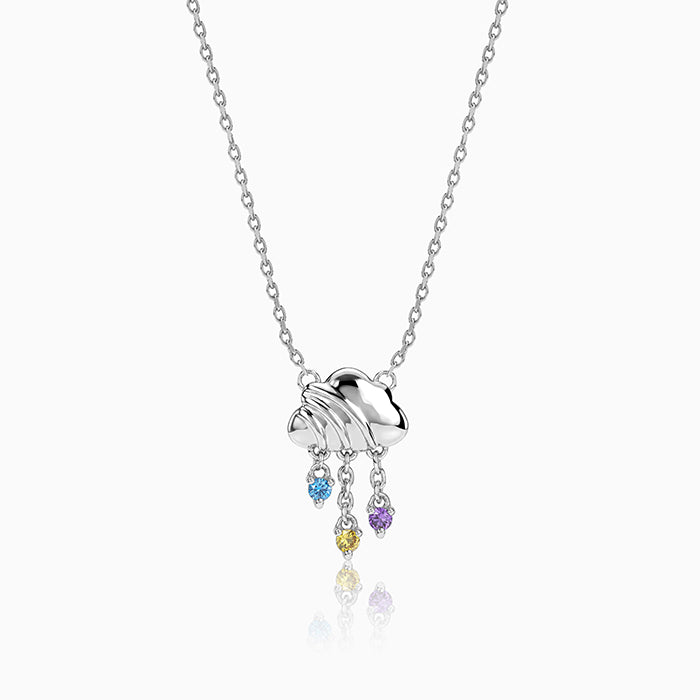 Silver Cloud and Raindrop Necklace
