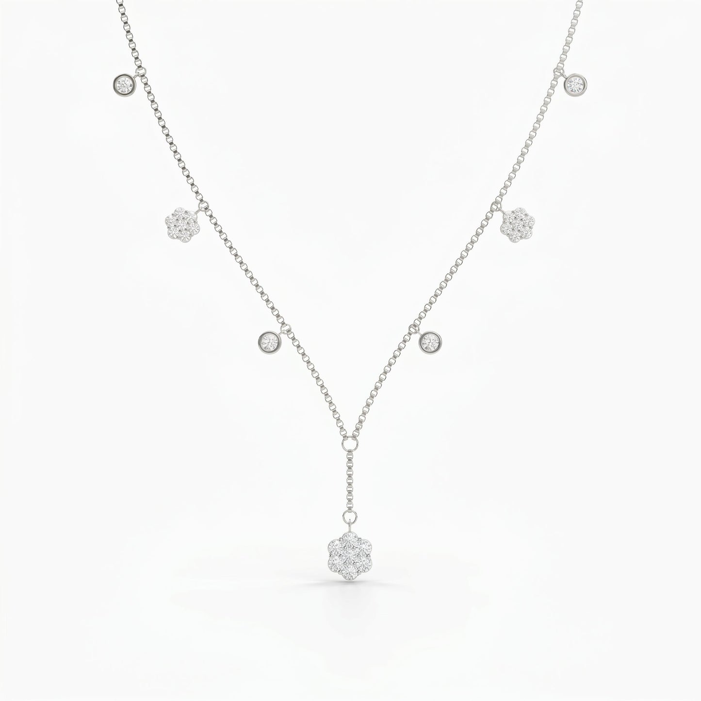 Silver Light Charm Choker Necklace