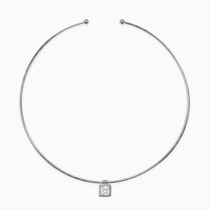 Silver Solitaire Hasli Necklace