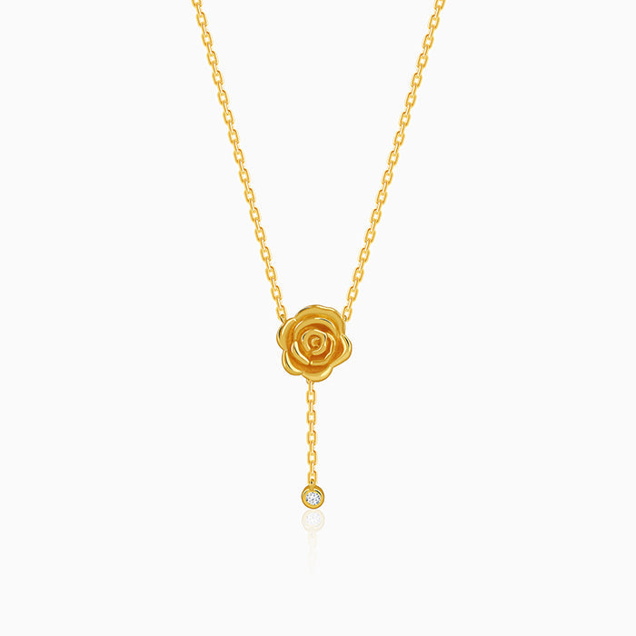 Golden Rosaline Lariat Necklace
