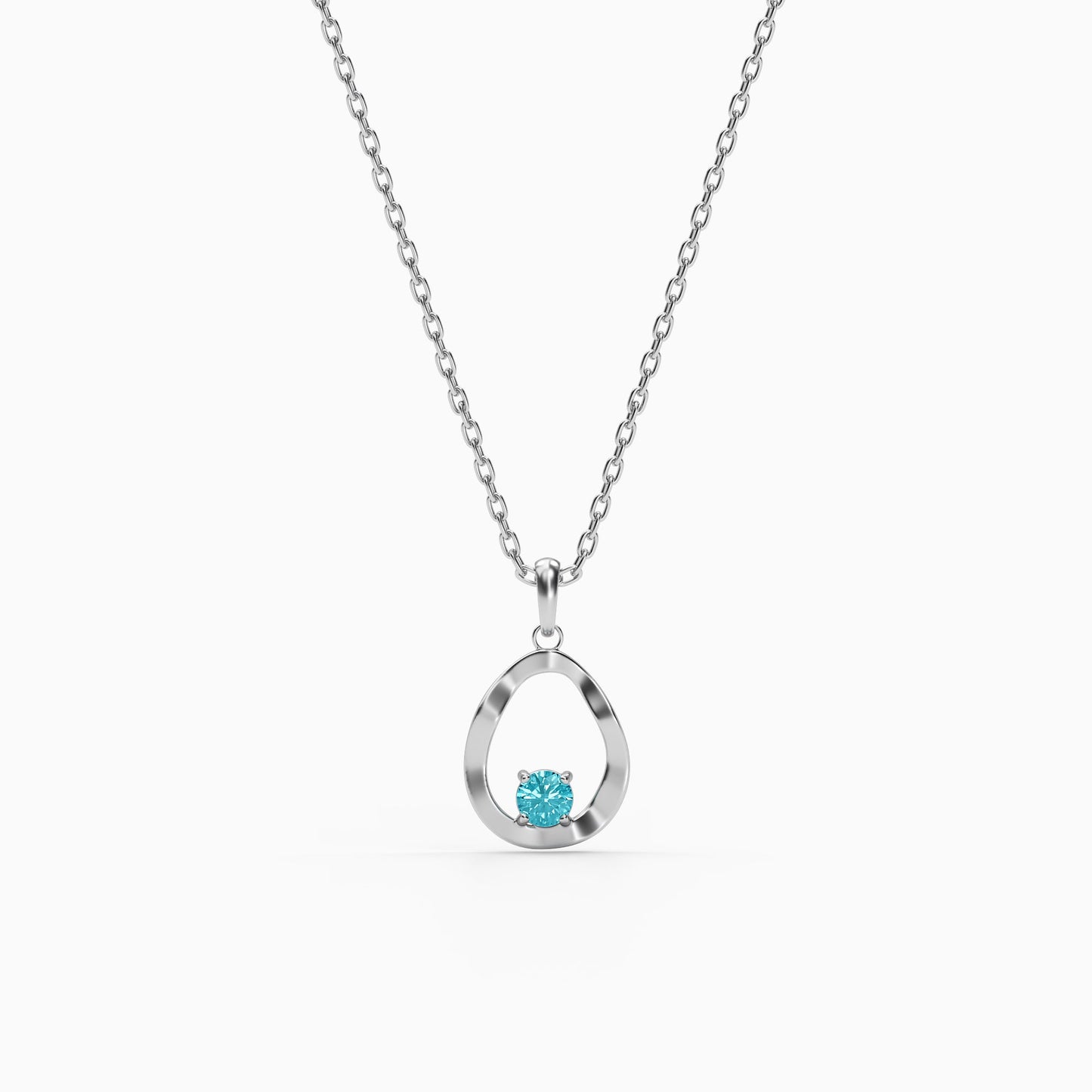 Silver Asteria Pendant with Link Chain