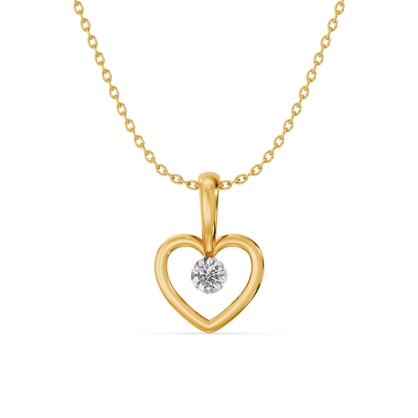 Heart 9KT Gold Laboratory Grown Diamond Pendant