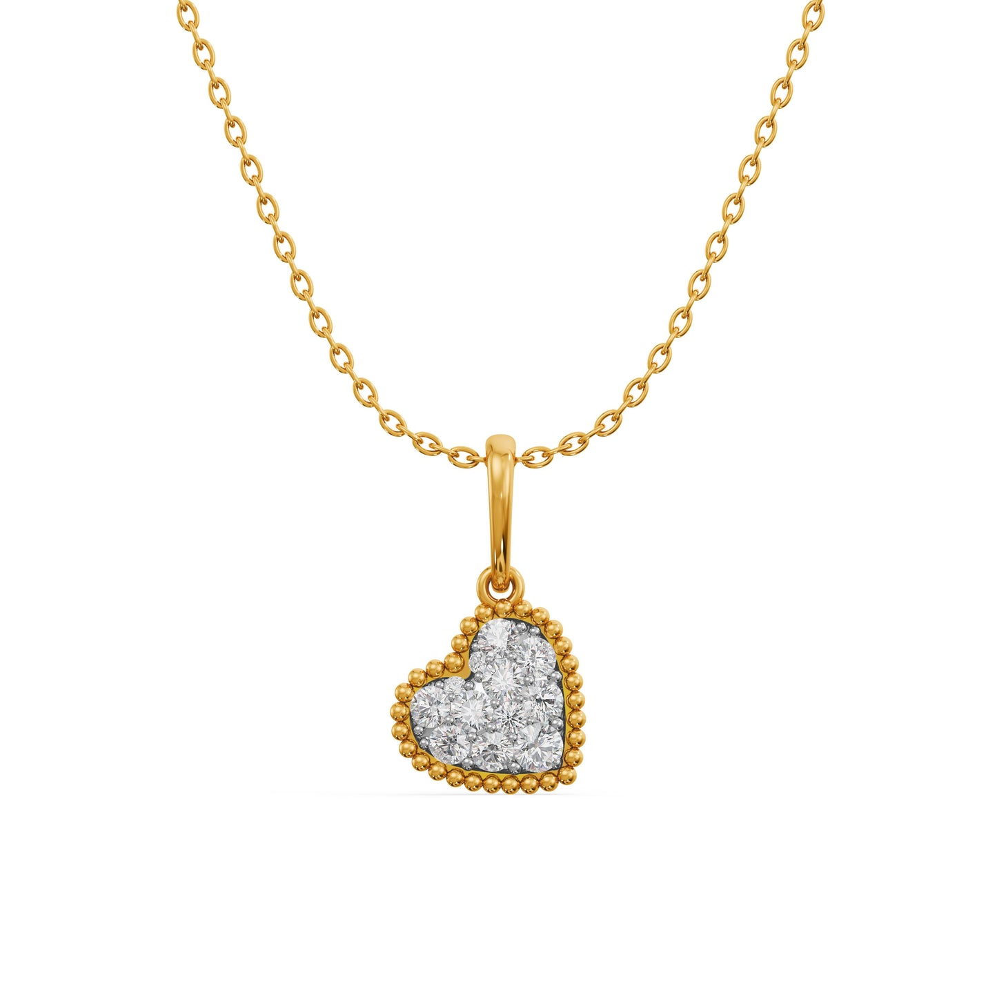 Heart Halo 9KT Gold Laboratory Grown Diamond Pendant