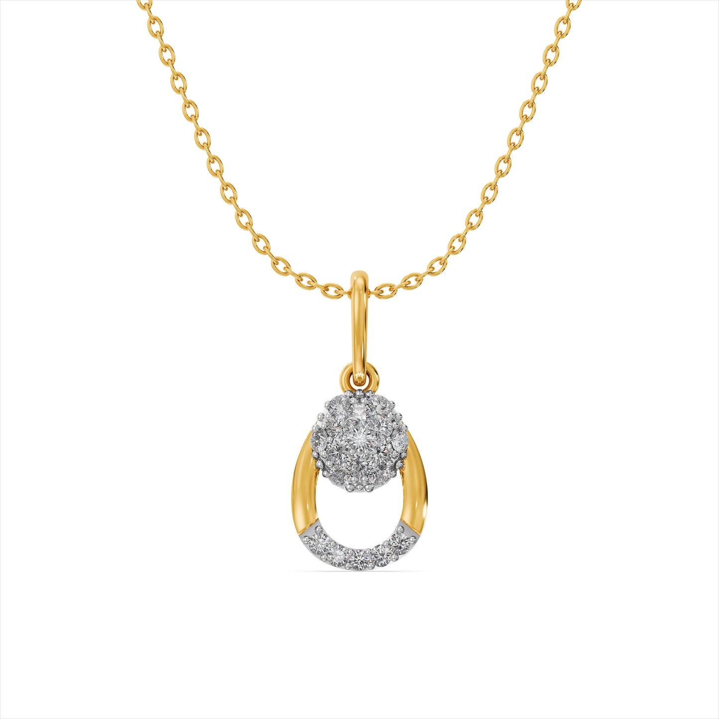 Garden Drop 9KT Gold Laboratory Grown Diamond Pendant