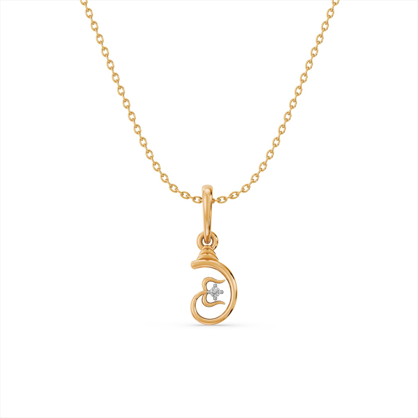 Trishul 9KT Gold Laboratory Grown Diamond Pendant