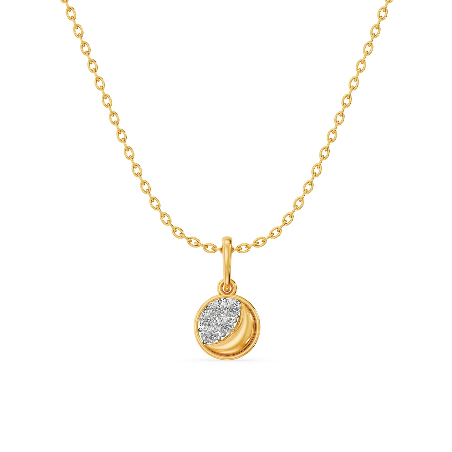 Cosmic Circle 9KT Gold Laboratory Grown Diamond Pendant