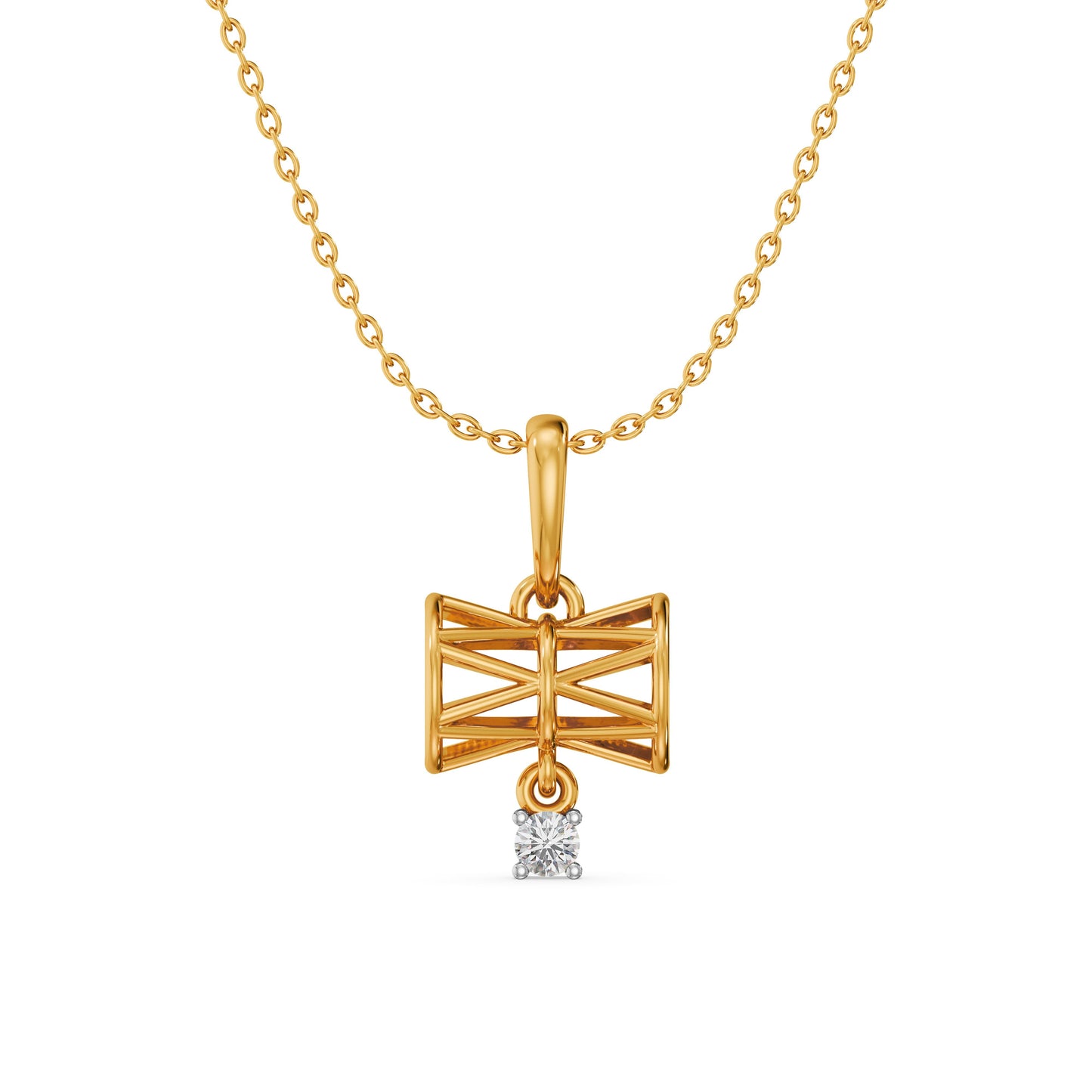 Damaru 9KT Gold Laboratory Grown Diamond Pendant