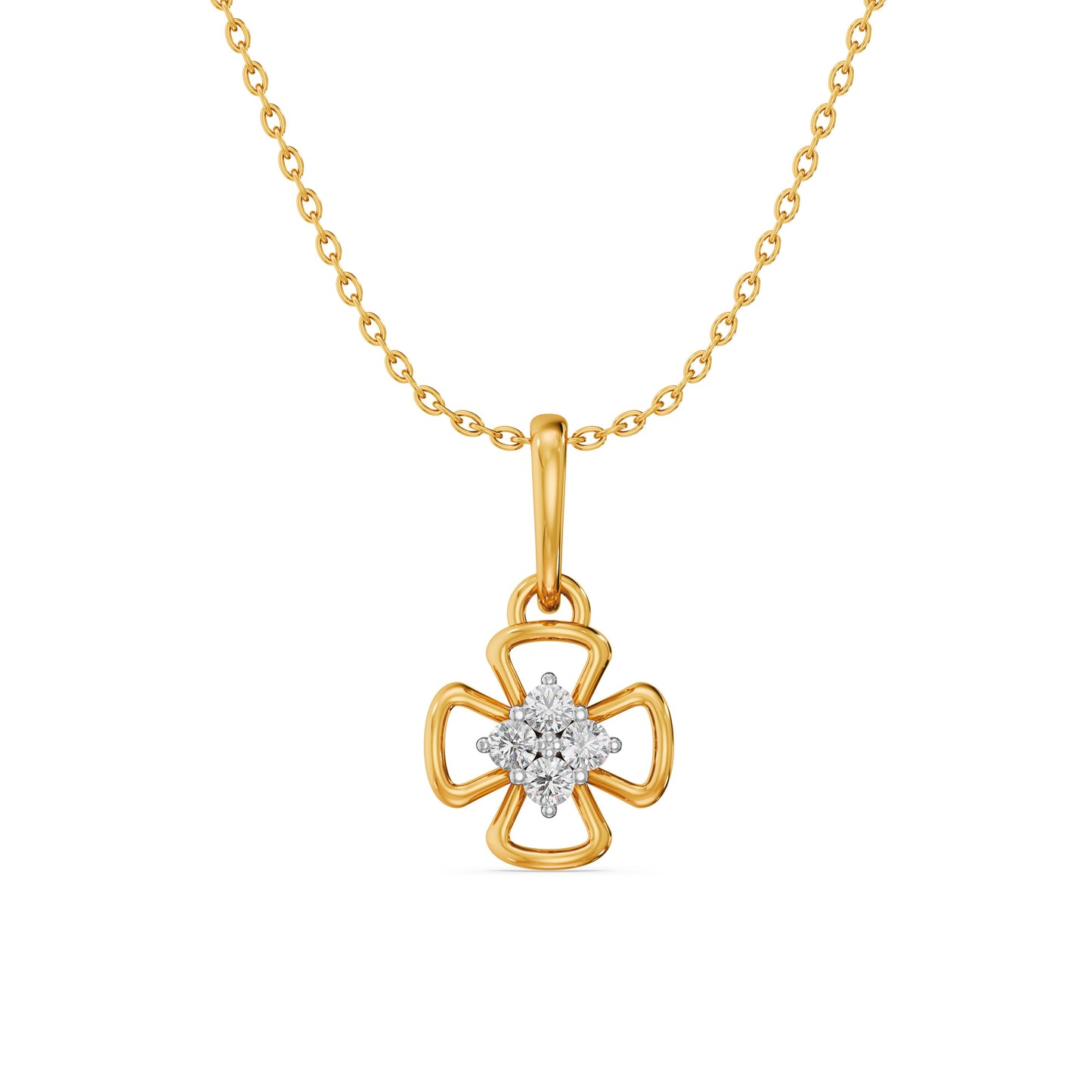 Flower of Grace 9KT Gold Laboratory Grown Diamond Pendant