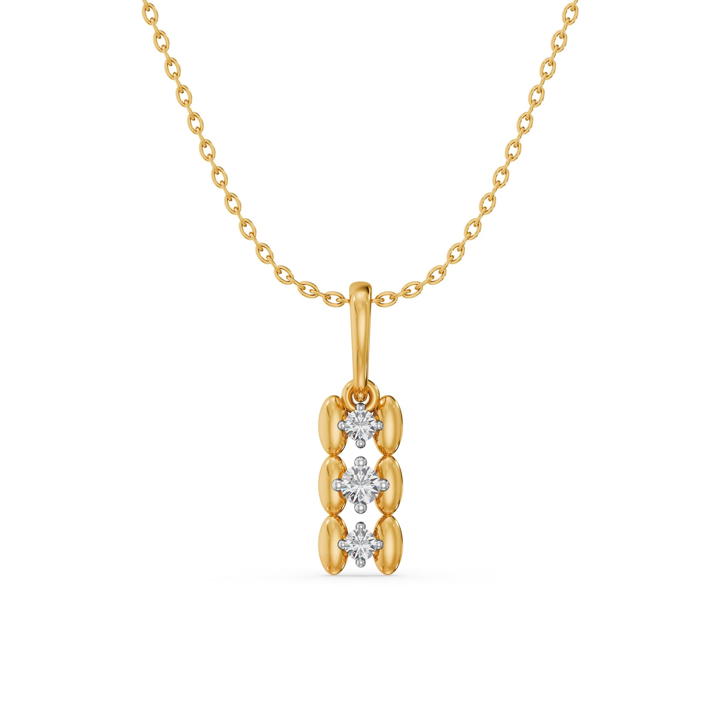 Lumi Ladder 9KT Gold Laboratory Grown Diamond Pendant