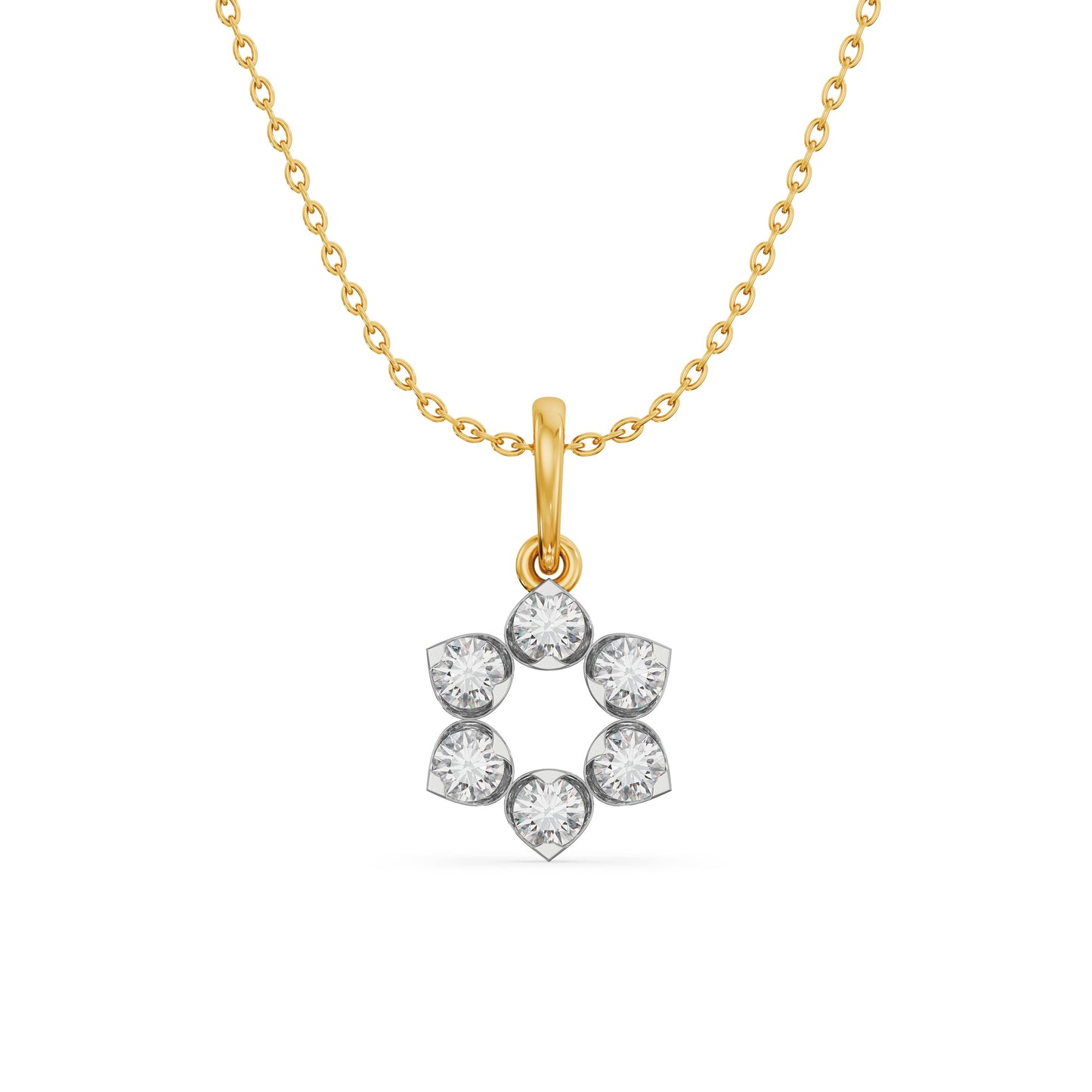 Corolla 9KT Gold Laboratory Grown Diamond Pendant