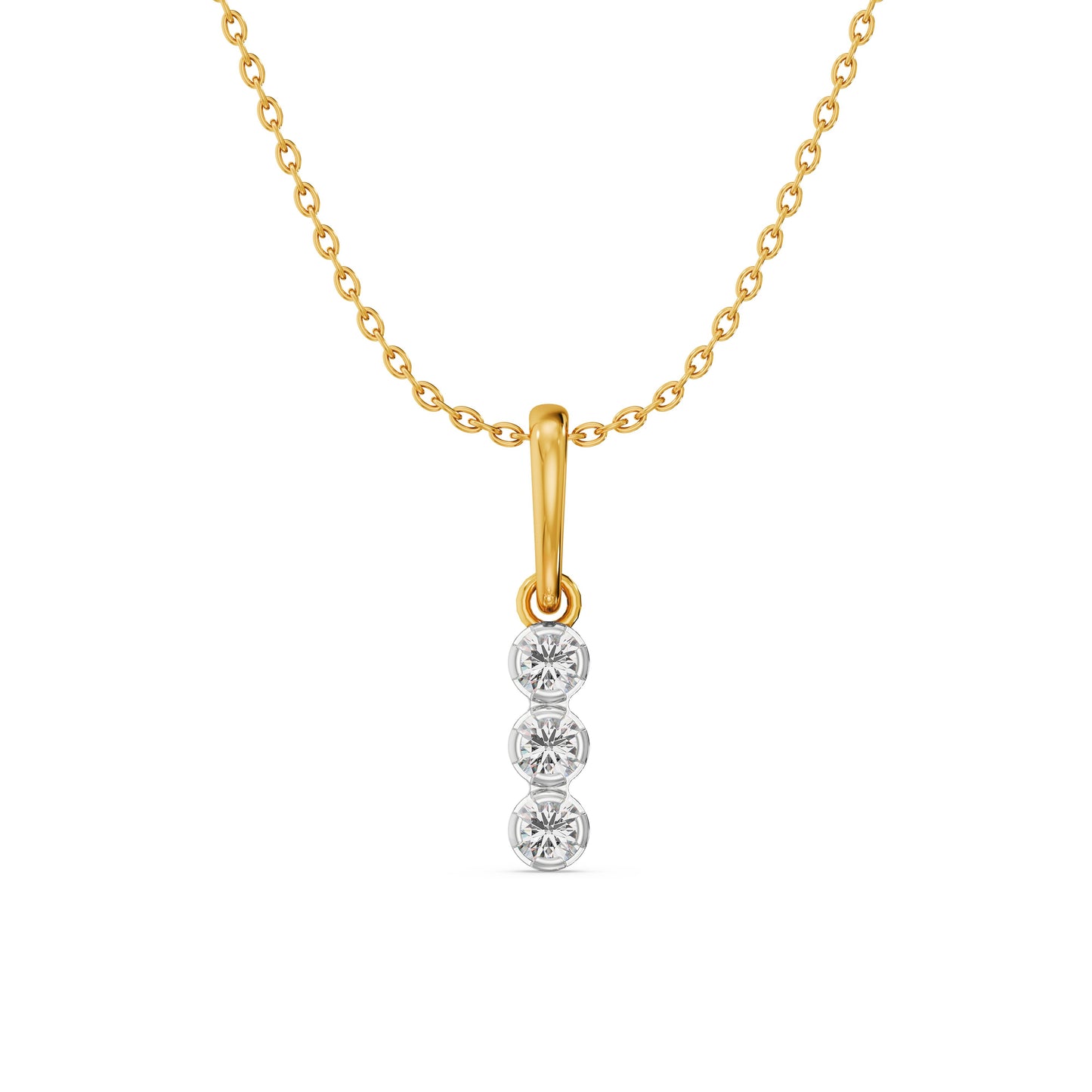 Triple Bubble 9KT Gold Laboratory Grown Diamond Pendant
